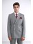 Çizgili Kruvaze Düğme Detaylı Gri Erkek Takım Elbise - Wessi 4