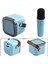 Karaoke Kablosuz Hoparlör Mikrofonlu Rgb Işıklı Bluetooth Speaker Tf Kart/Usb Mavi 3