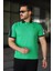 Erkek Polo Yaka Yeşil Şerit Detaylı Regular Fit Tişört - 2530 1