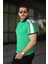 Erkek Polo Yaka Yeşil Şerit Detaylı Regular Fit Tişört - 2530 2