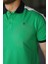 Erkek Polo Yaka Yeşil Şerit Detaylı Regular Fit Tişört - 2530 3