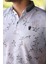 Erkek Beyaz Haki Yaprak Desenli Slim Fit Polo Yaka Tişört - 2529 3