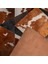 %100 Doğal Dana Derisi Kaymaz Taban Premium Patchwork Halı - Kahverengi Beyaz Siyah 5