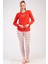 Pamuklu Kadın Uzun Kol Tayt Pijama Takım , 502036 1