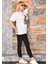 Tavşan Baskılı Oversize Kadın T-Shirt Bisiklet Yaka 3