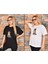 2 Adet Özel Baskılı Oversize Kadın T-Shirt Bisiklet Yaka 1