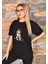2 Adet Özel Baskılı Oversize Kadın T-Shirt Bisiklet Yaka 3