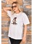 2 Adet Özel Baskılı Oversize Kadın T-Shirt Bisiklet Yaka 6