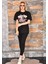 Özel Baskılı Oversize Kadın T-Shirt Bisiklet Yaka 1