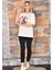 Özel Baskılı Oversize Kadın T-Shirt Bisiklet Yaka 5