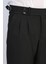 Siyah Çift Pileli Tokalı Yüksek Bel Slim Fit Pantolon – Wessi 2