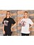 2 Adet Özel Baskılı Oversize Kadın T-Shirt Bisiklet Yaka 1