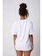 Yoga Temalı Namaste Baskılı Oversize Pamuklu Beyaz Kadın T-Shirt 2