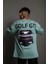 Erkek Sırt Golf Gtı Baskılı Oversize T-Shirt - Mint Yeşili 1