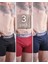 Erkek 3'lü Kutulu Premium Pamuklu Boxer (Siyah-Lacivert-Bordo) 1