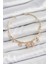 Pirinç Zirkon Taşlı Pembe Kalp Model Gold Renk Charm Bileklik 1