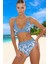 Desenli Üçgen Bikini Takımı Ergonomik Kesim Şık Detaylı Hızlı Kuruyan Su Sporları Için 2