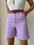 Kemerli Gabardin Şort Lila S25735 5