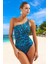Desenli Tek Omuz Mayo Banyo Kıyafeti Yüzme Mayosu Swimsuit Şık Detaylı Esnek Kumaş 1