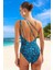 Desenli Tek Omuz Mayo Banyo Kıyafeti Yüzme Mayosu Swimsuit Şık Detaylı Esnek Kumaş 3
