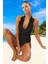 Derin V Yaka Drape Mayo Hızlı Kuruyan Swimsuit Premium Kalite Ergonomik Kesim Esnek Kumaş 2