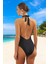 Derin V Yaka Drape Mayo Hızlı Kuruyan Swimsuit Premium Kalite Ergonomik Kesim Esnek Kumaş 3