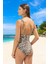 Desenli V Yaka Mayo Yüzme Kıyafeti Deniz Plaj Mayosu Havuz Swimsuit 2