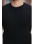 Erkek Ince Çizgi Dokulu Bisiklet Yaka Kısa Kollu T-Shirt 3