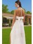Yazlık Kadın Maxi Poplin Dokuma Elbise Plaj Için Ince ve Havadar Şık Görünüm Modern Stil 3