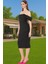 Leopar Desenli Midi Boy Bodycon Abiye Elbise Polyester Karışımlı Yazlık Yüksek Kalite Seçkin Malzeme 1