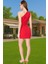 Çiçek Desenli Tek Omuz Mini Elbise Örme Kumaş Yaz Mezuniyet Elbisesi Şık Görünüm Modern Stil 3