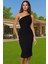 Şık Abiye Elbise Tek Omuzlu Bodycon Midi Dokuma Yaz Özel Tasarım Şık Görünüm Trend Tasarım 1