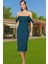 Leopar Desenli Midi Boy Bodycon Abiye Elbise Polyester Karışımlı Yazlık Yüksek Kalite Seçkin Malzeme 1