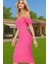 Leopar Desenli Midi Boy Bodycon Abiye Elbise Polyester Karışımlı Yazlık Yüksek Kalite Seçkin Malzeme 4
