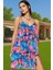 A Kesim Çiçek Desenli Tül Mini Abiye Elbise Yazlık Polyester Premium Kalite Konforlu Kesim 2