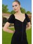 Şık Agraflı Midi Örme Elbise Dar Kalıp Polyester Yazlık Modern Stil Şık Görünüm Zarifane Tasarım 2