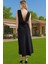 Maxi A Line Bisiklet Yaka Saten Abiye Elbise Polyester Karışımlı Dayanıklı Malzeme Dayanıklı Malzeme 3