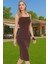 Şık Midi Boy Bodycon Elastan Örme Elbise Günlük ve Özel Günler Için Rahat ve Şık Şık Görünüm 2