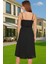 Pileli Midi Elbise Polyester Örme Yazlık Günlük Şık Özenle Seçilmiş Modern Stil Zarifane Tasarım 3