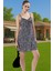 Çiçek Desenli A Kesim Mini Elbise Viskoz Yazlık Günlük Elbise Rahat Kullanım Modern Stil 2