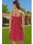 Çiçek Desenli A Kesim Mini Elbise Viskoz Yazlık Günlük Elbise Rahat Kullanım Modern Stil 3