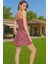 Çiçek Desenli A Kesim Mini Elbise Viskoz Yazlık Günlük Elbise Rahat Kullanım Modern Stil 3