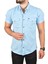 Slim Fit Pamuklu Likralı Kısa Kol Gömlek Kolay Ütülenebilir Çıt Çıtlı Cepli Spor Gömlek 2400253 2