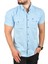 Slim Fit Pamuklu Likralı Kısa Kol Gömlek Kolay Ütülenebilir Çıt Çıtlı Cepli Spor Gömlek 2400253 4