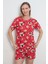Ayıcık Desenli Bisiklet Yaka Şortlu Pijama Takımı 1