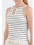 Çizgili Halka Detaylı Halter Yaka Body 5