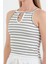 Çizgili Halka Detaylı Halter Yaka Body 5