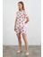 Kalp Baskılı Bisiklet Yaka Şortlu Pijama Takımı 4