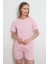 Ince Çizgili Bisiklet Yaka Şortlu Pijama Takımı 1