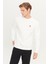 Regular Fit Normal Kesim Bisiklet Yaka Kırık Beyaz Sweatshirt 2